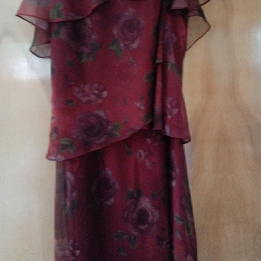 2 piece burgundy dress